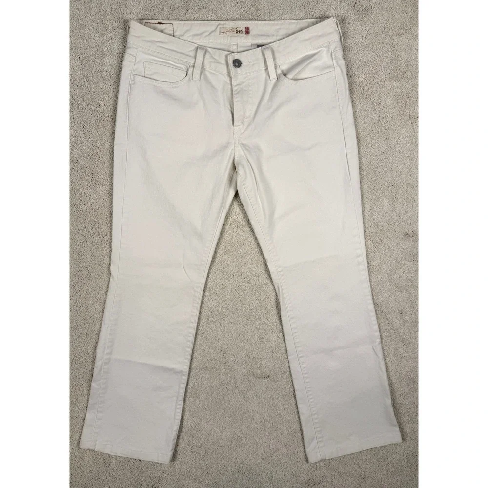 LEVI'S Women's 545 Low Rise Boot Cut White Denim Jeans Sz 8M (30x28) #1439